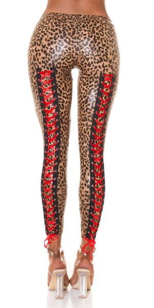 Koucla Sexy KouCla Wetlook Leggings Mit Schnürung Hinten