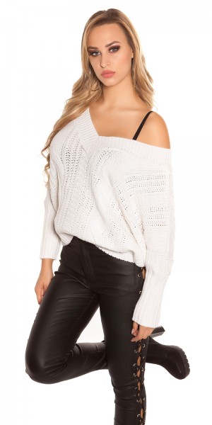 Koucla Sexy KouCla XL V-Cut Strickpulli Mit Schnürung