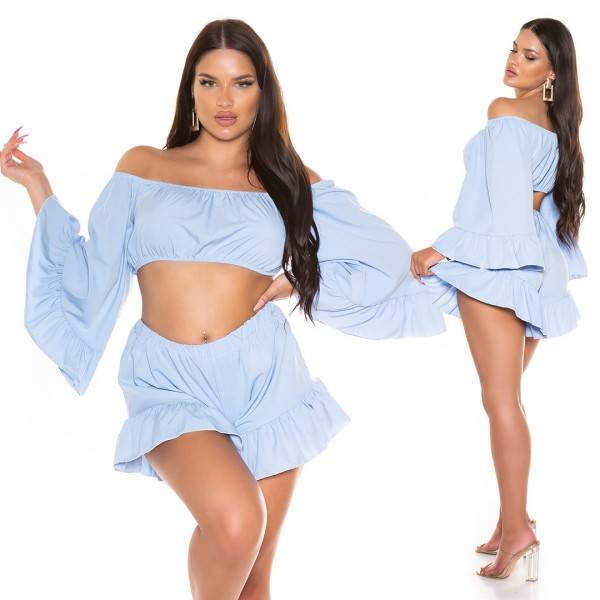 Koucla Sexy Latina Sommer Set- Crop Bluse Und Shorts