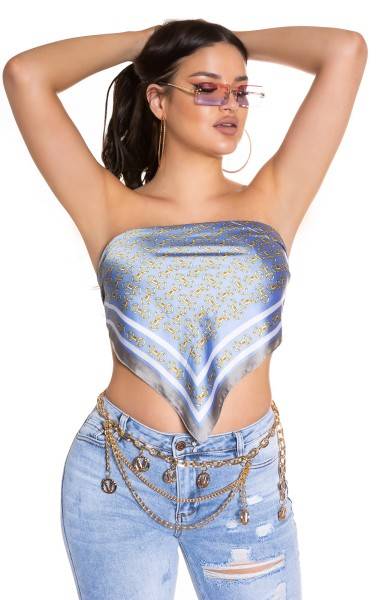 Koucla Sexy Luxury BandanaTuch/Top Mit Kettenmuster
