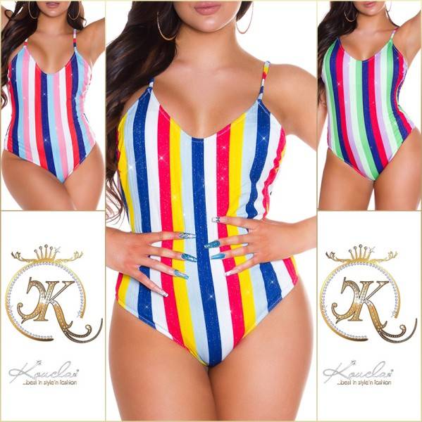 Koucla Sexy Multicoloured Stripes Monokini Rückenfrei