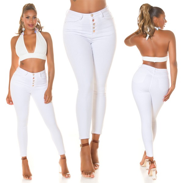 Koucla Sexy Musthave Highwaist Jeans Mit Knopf-Details