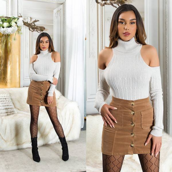 Koucla Sexy Musthave Pullover Mit Rollkragen & Cut Outs