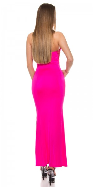 Koucla Sexy Neck-Kleid Mit Spitzenstoff Und Geschnürt