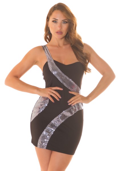 Koucla Sexy One-shoulder Party-Mini-Kleid Mit Pailletten