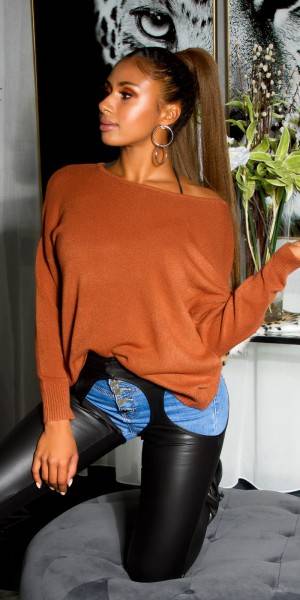 Koucla Sexy Oversize Pulli mit Tiefem Rückenausschnitt