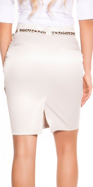 Koucla Sexy Pencil-Rock Mit Seitentaschen Und Leo-Gürtel