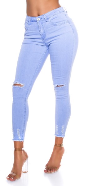 Koucla Sexy Skinny Jeans Mit Geripptem Saum Und Rissen