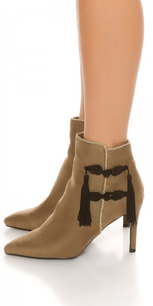 Koucla Sexy Stiefelette mit Dekokordel & Goldverzierung