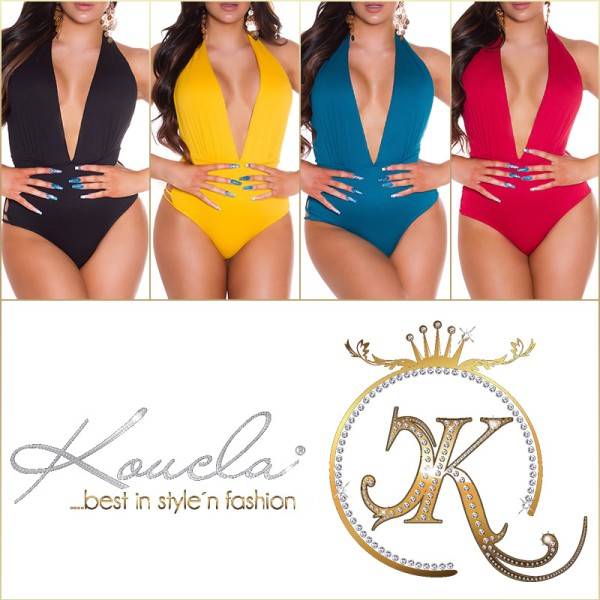 Koucla Sexy Tiefer V-Ausschnitt Monokini Rückenfrei