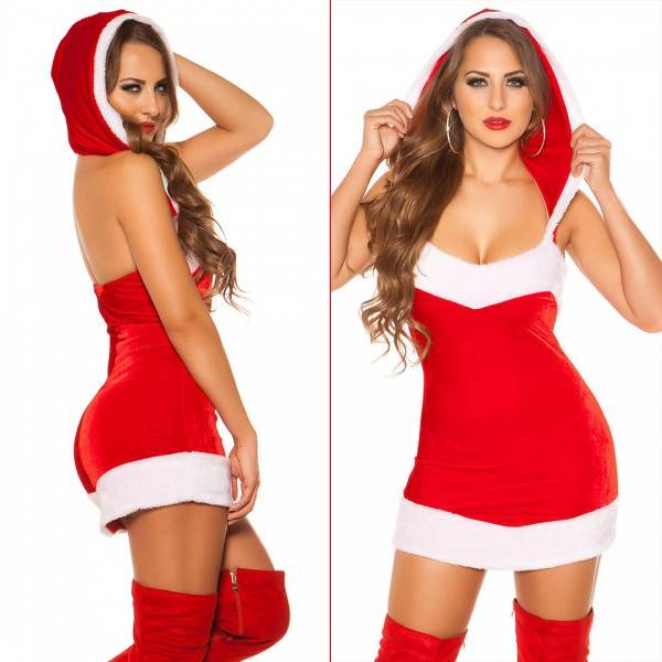 Koucla Sexy XMAS KouCla Neck-Minikleid Mit XMAS Hoodie