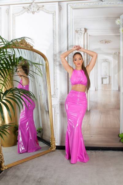 Koucla Soo Sexy! Koucla Latexlook Maxirock Mit XL Schlitz