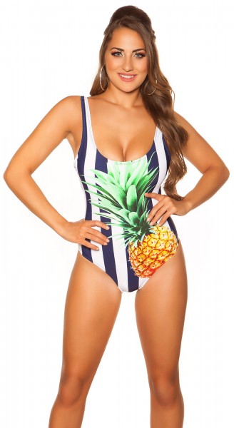 Koucla Trendy Badeanzug Mit Ananas Print Geplostert