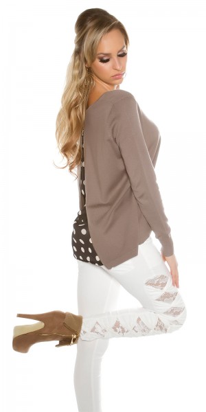 Koucla Trendy KouCla 2in1 Polka Dot Chiffon Pullover