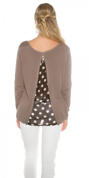 Koucla Trendy KouCla 2in1 Polka Dot Chiffon Pullover