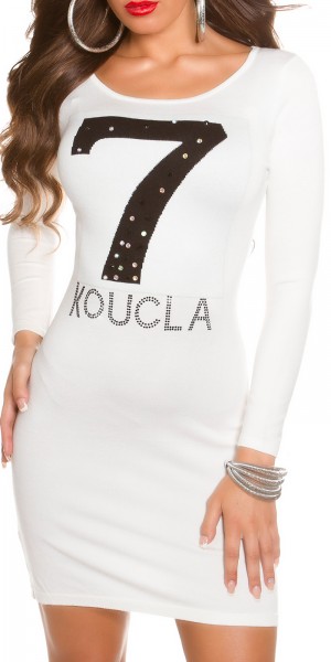Koucla Trendy Koucla Feinstrick-Kleid Mit Strasssteinen