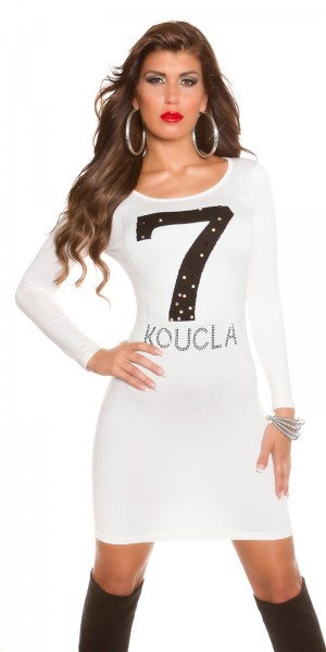 Koucla Trendy Koucla Feinstrick-Kleid mit Strasssteinen
