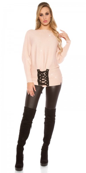 Koucla Trendy KouCla Glitzer Fledermauspulli M. Schnürung