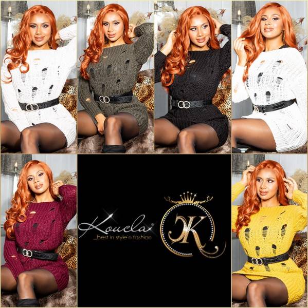 Koucla Trendy KouCla Grobstrick Longpulli Used Look