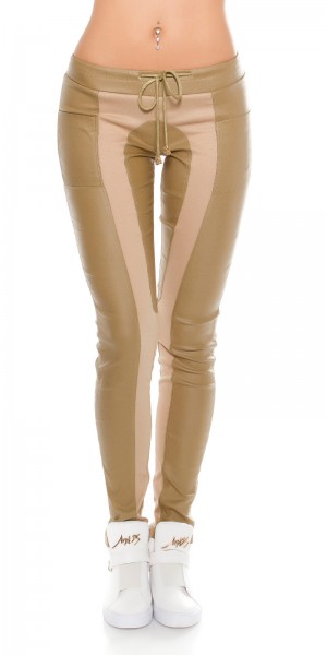 Koucla Trendy KouCla Joggers In Lederlook & Stoff Applik