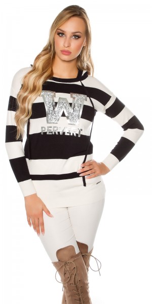 Koucla Trendy Koucla Longpullover "PERVERT" Mit Kapuze