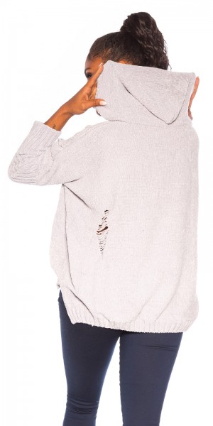 Koucla Trendy KouCla Oversize Chenille Pulli M. Kapuze