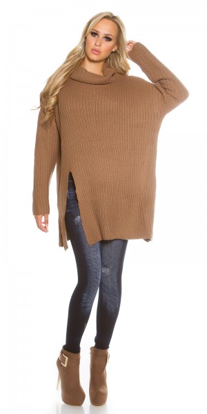 Koucla Trendy KouCla Oversize Rollkragen Strickpullover