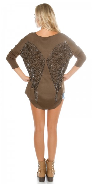 Koucla Trendy KouCla Pulli Mit Engelsflügeln & Strass