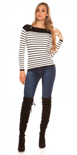 Koucla Trendy Koucla Pullover Mit Reißverschlüssen