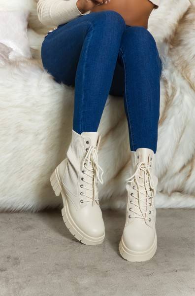 Koucla Trendy Musthave Biker Look Stiefeletten Gerippt