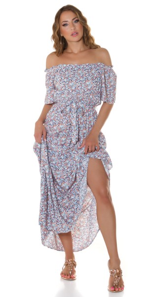 Koucla Trendy Off-Shoulder Maxikleid Mit Blumenprint