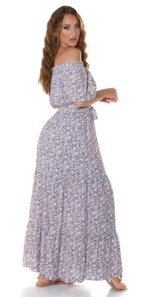 Koucla Trendy Off-Shoulder Maxikleid Mit Blumenprint