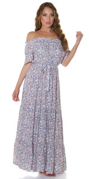 Koucla Trendy Off-Shoulder Maxikleid Mit Blumenprint