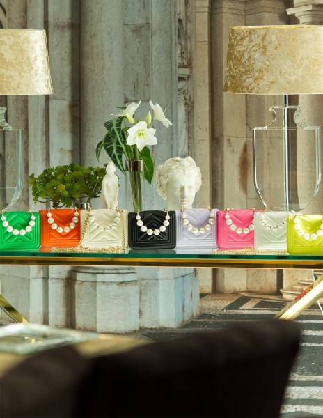 Koucla Trendy Ultra Mini Handtasche Mit Perlen Henkel