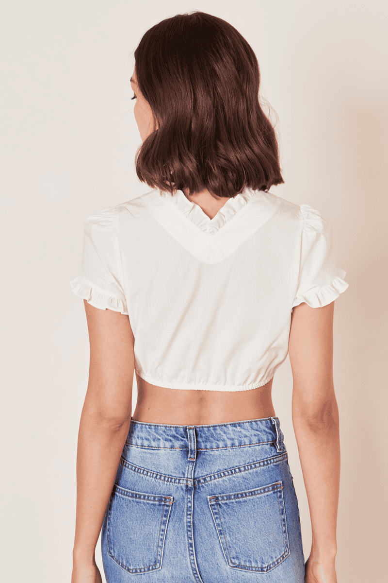 Krüger Madl Dirndlbluse Sober V-Ausschn