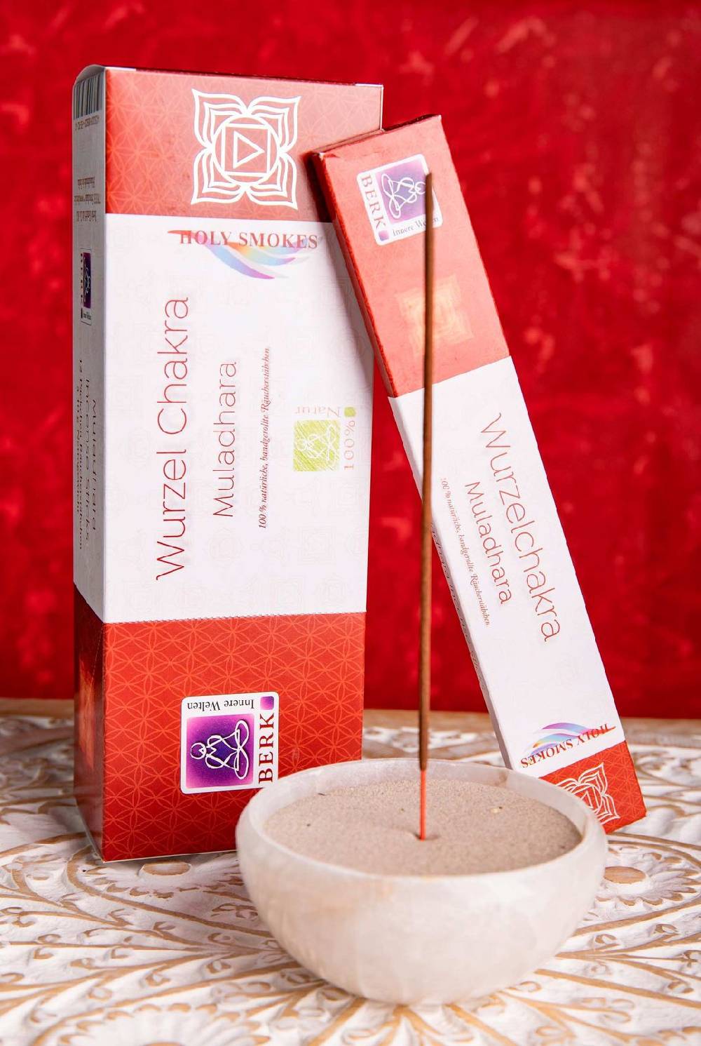 Kunst Und Magie 12er Großpackung Wurzel-Chakra Muladhara Räucherstäbchen - Holy Smokes Chakra Duftstäbchen