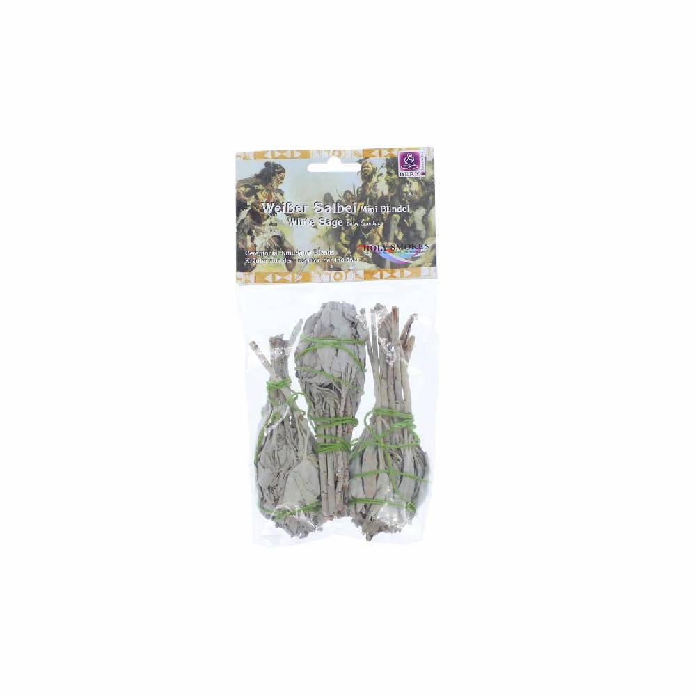 Kunst Und Magie 3er Pack Weißer Salbei Mini Smudges Indianische / Shamanische Räucherung Smudge Stick