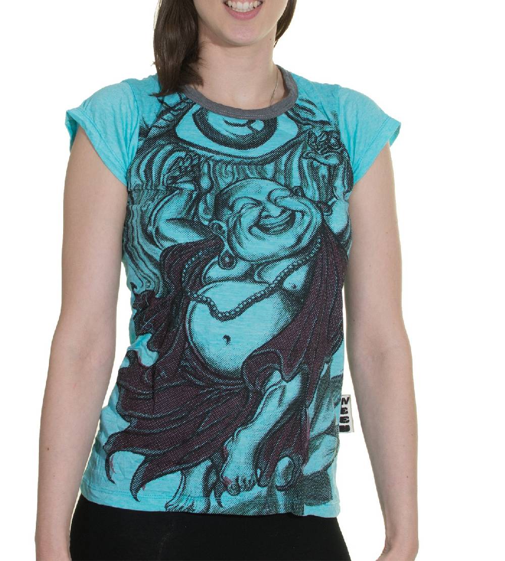 Kunst Und Magie 70er Retro Hippie Top Sure Buddha Smile Auge T-Shirt