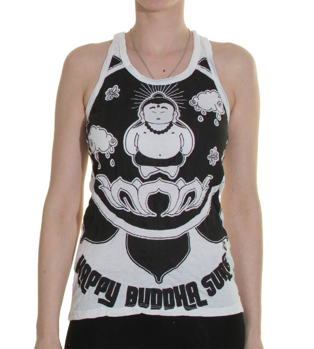 Kunst Und Magie 70er Retro Hippie Trägertop Sure Buddha Lotus Shirt