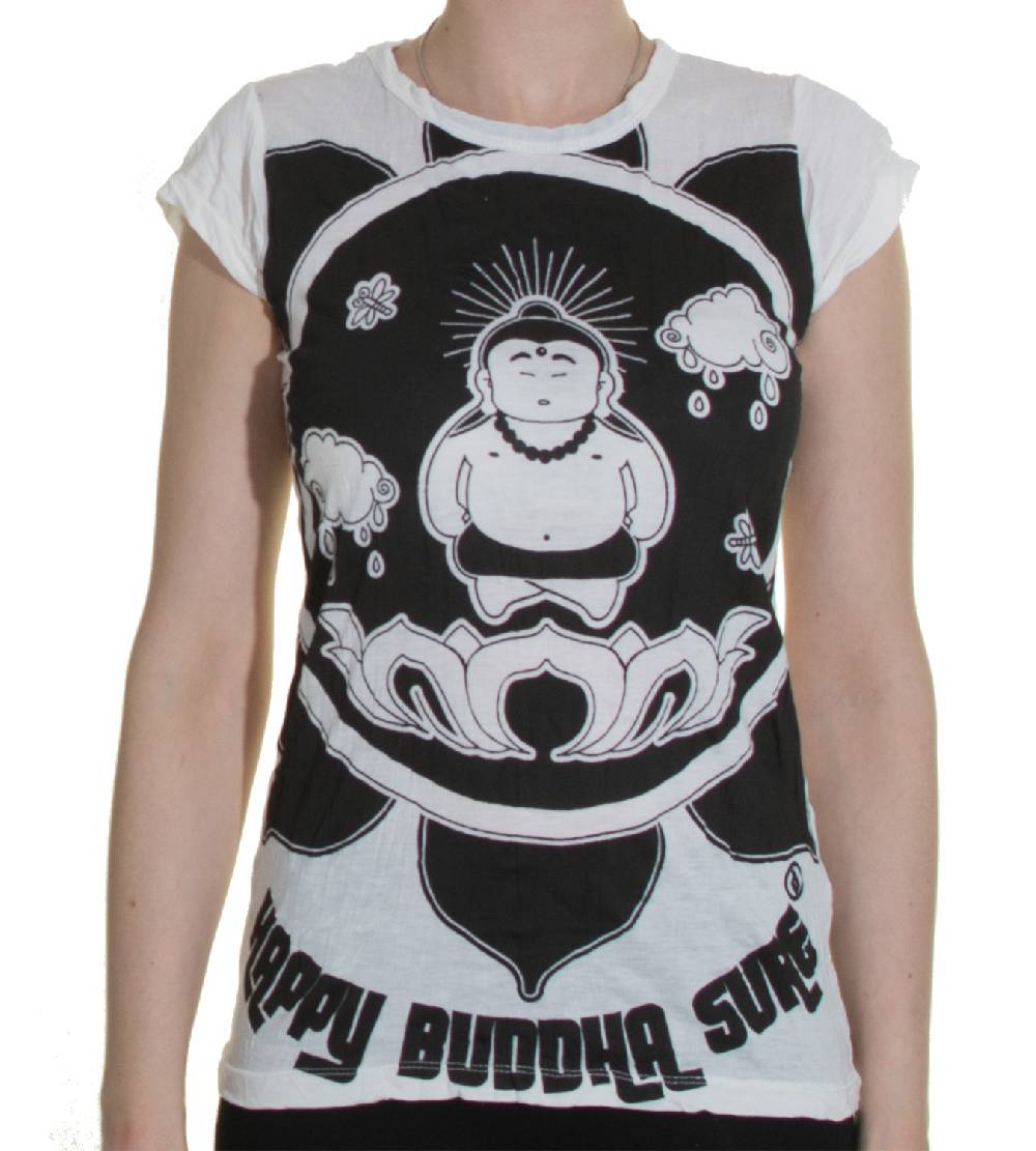 Kunst Und Magie 70er Retro T-Shirt Top Sure Buddha Lotus