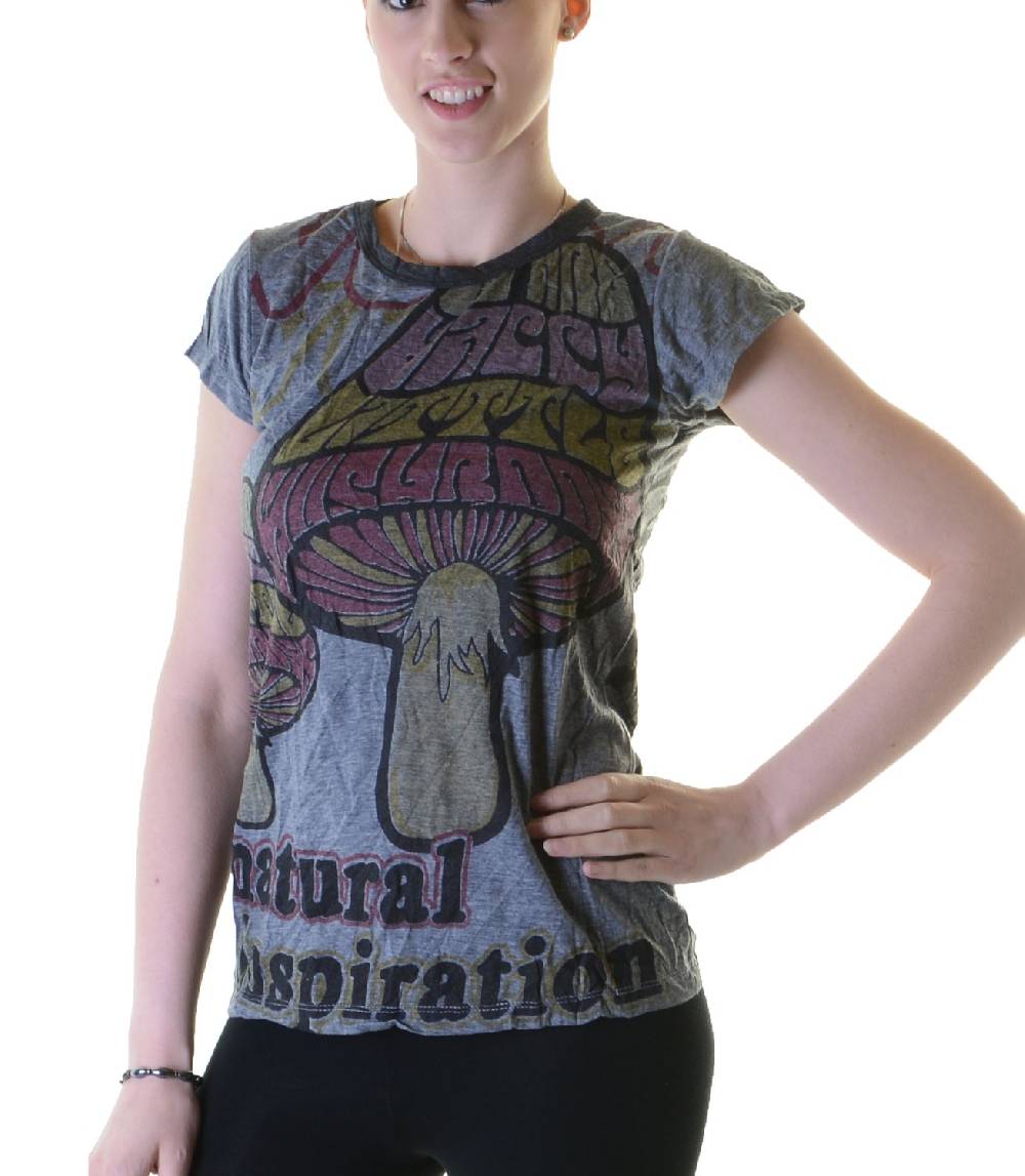 Kunst Und Magie 70er Retro Top Sure WEED Magic Mushroom Psy Goa T-Shirt Girlie