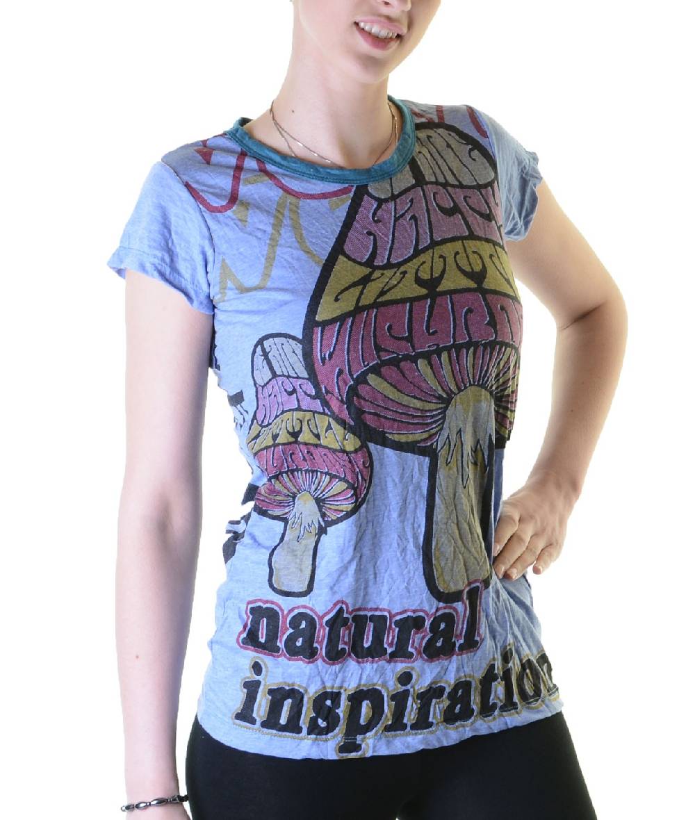 Kunst Und Magie 70er Retro Top Sure WEED Magic Mushroom Psy Goa T-Shirt Girlie