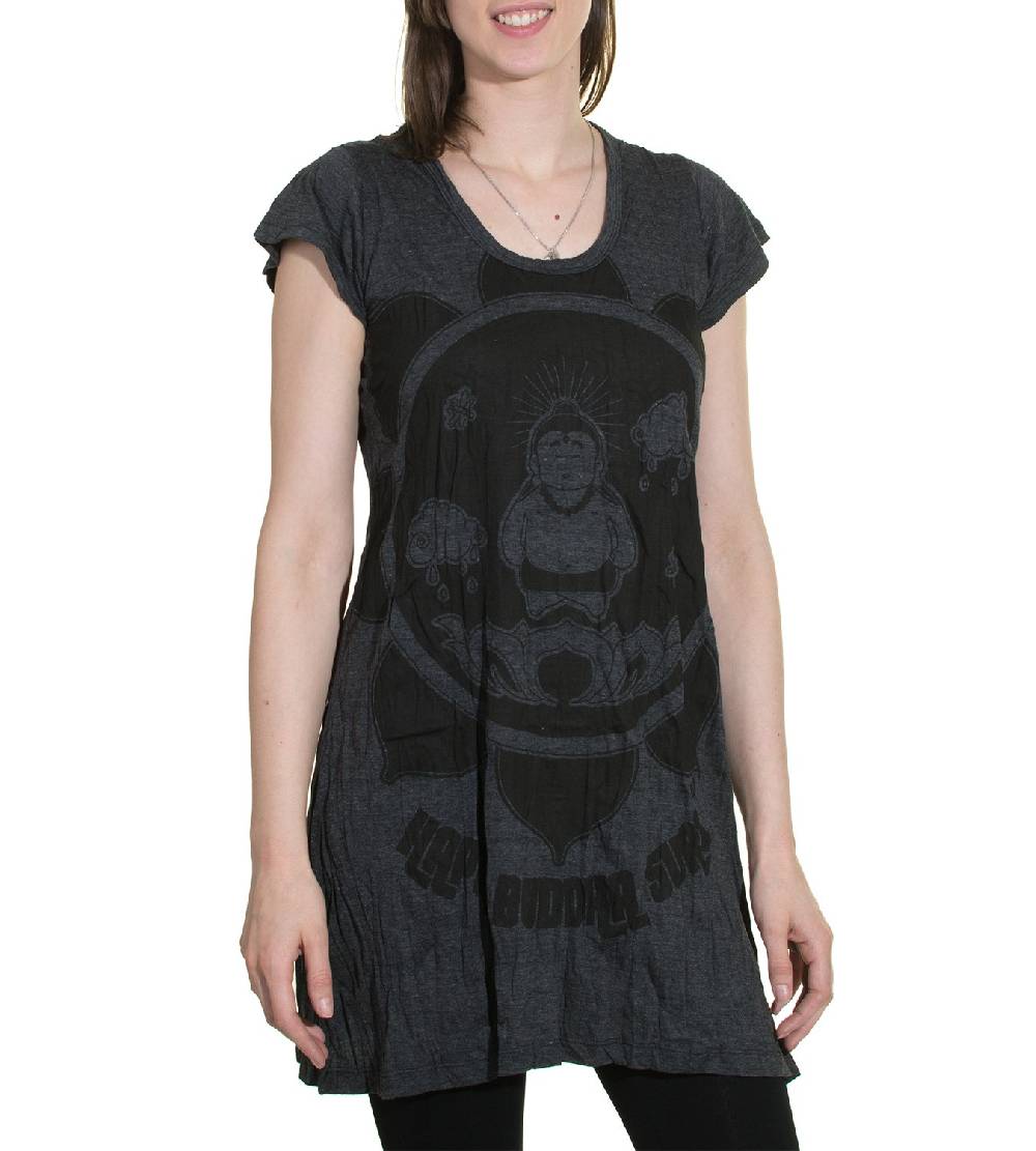 Kunst Und Magie 70er Retro Trägertop Minikleid Sure Buddha Lotus Blume T-Shirt