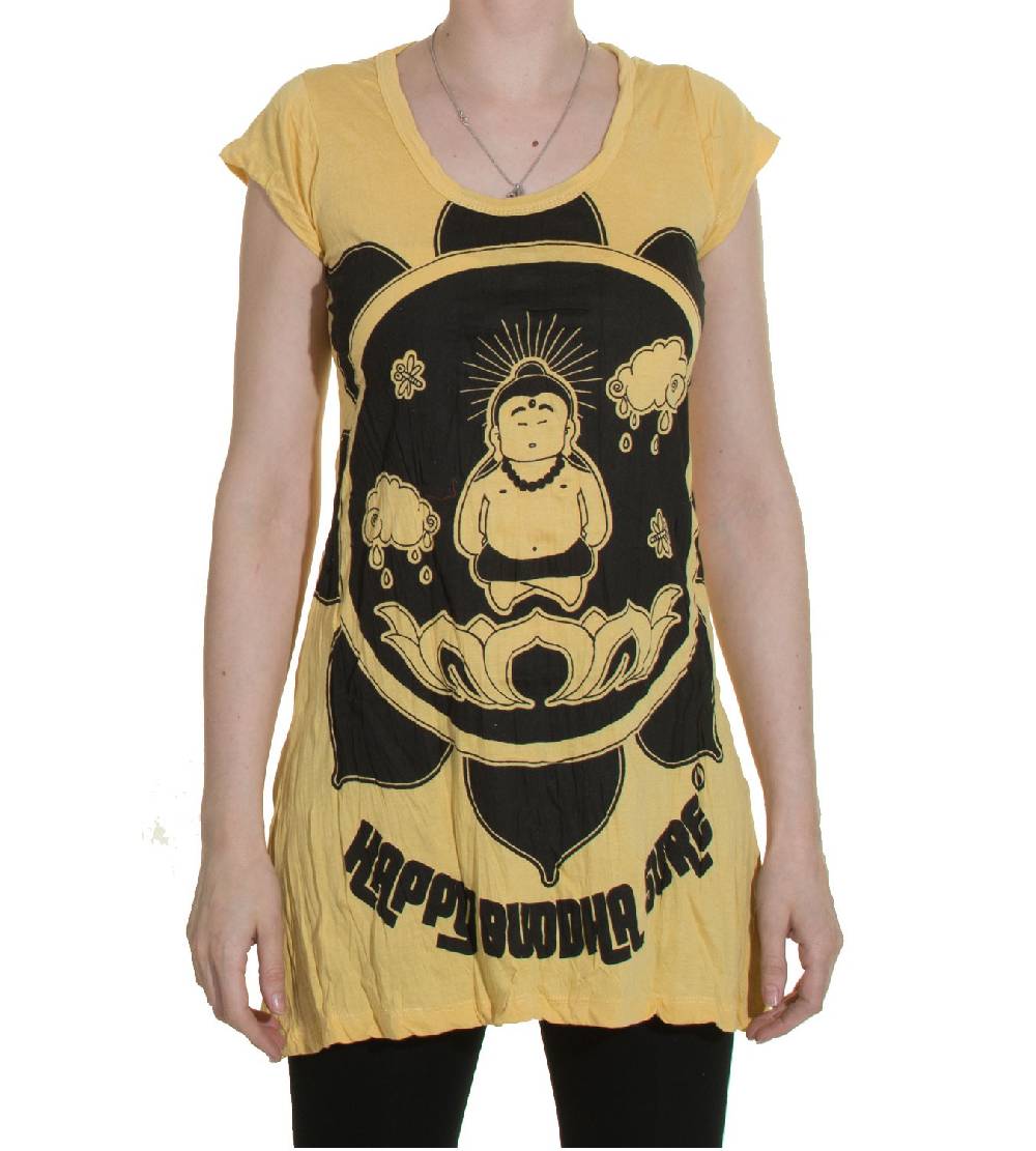 Kunst Und Magie 70er Retro Trägertop Minikleid Sure Buddha Lotus Blume T-Shirt