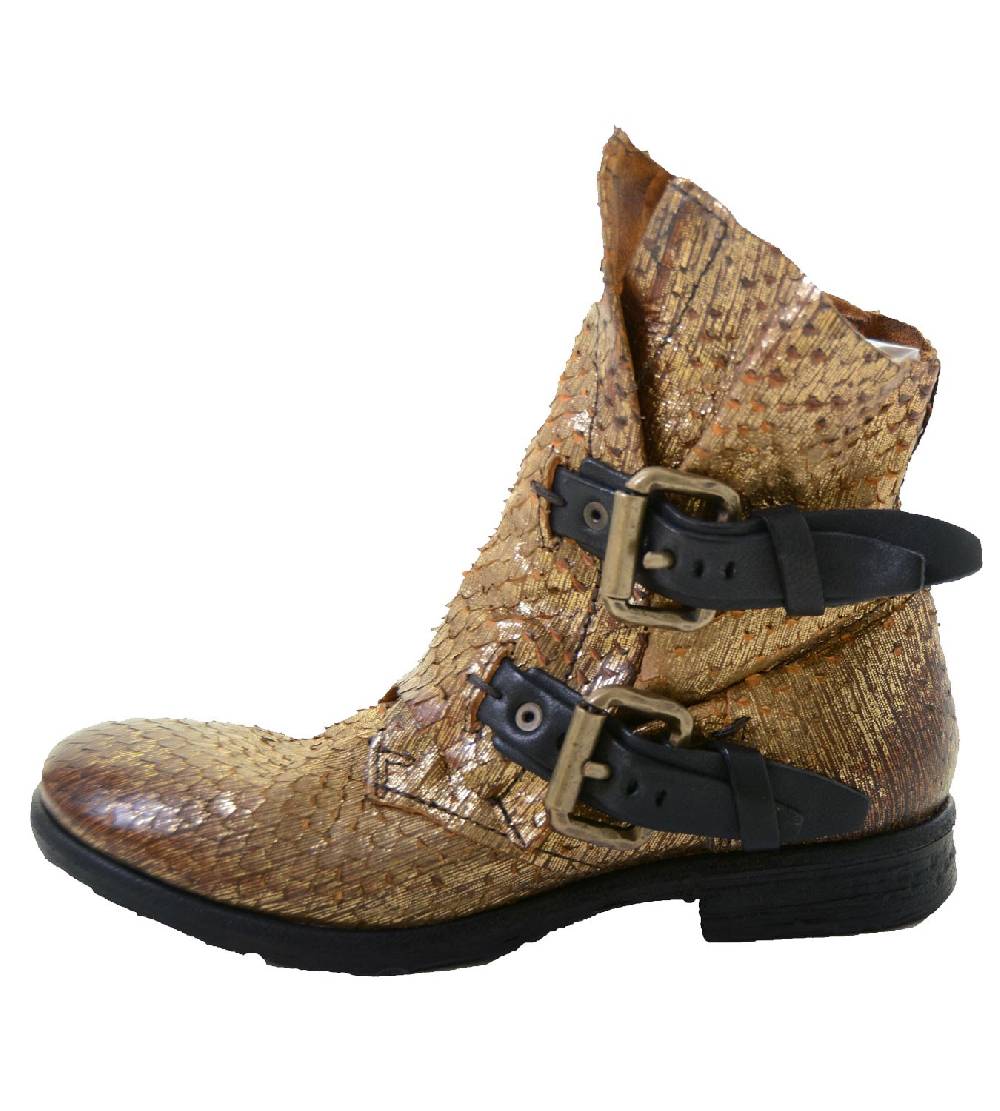 Kunst Und Magie A.S.98 Damen Leder Stiefelette Oro Nero