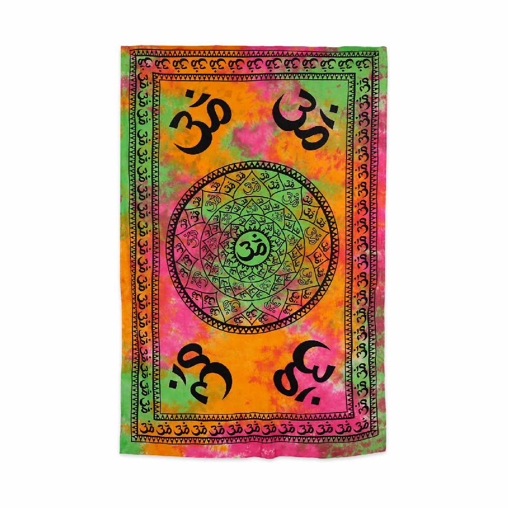 Kunst Und Magie Aum Tagesdecke Wandbehang Bunt Deko Tuch OM Yoga Goa Hippie Ca. 200x135cm