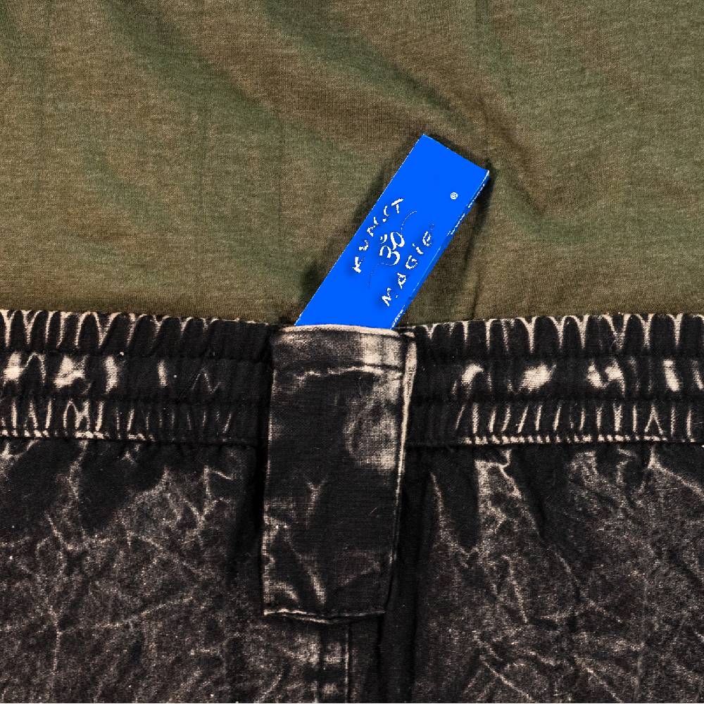 Kunst Und Magie Baggyhose Stonewashed Goa Cargo Hose Hippiehose Pluderhose Mit Kordelzug Gürtelschlaufen Haremshose