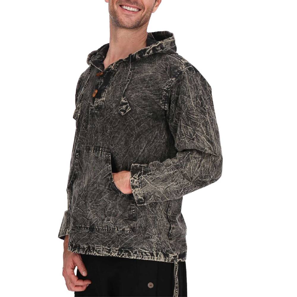 Kunst Und Magie Baja Hoodie Herren Alternativ Kapuzenpulli Stonewashed Ungefüttert Nachhaltig Fair