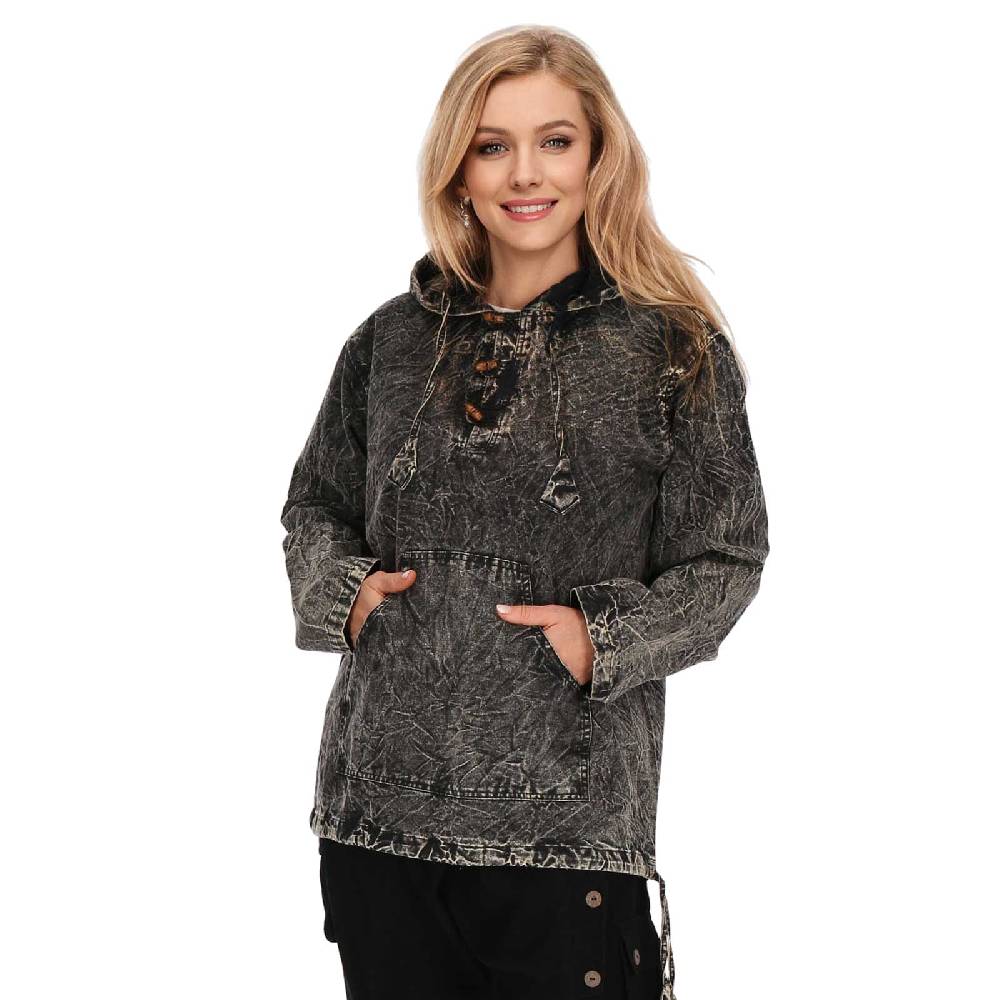 Kunst Und Magie Baja Hoodie Herren Alternativ Kapuzenpulli Stonewashed Ungefüttert Nachhaltig Fair