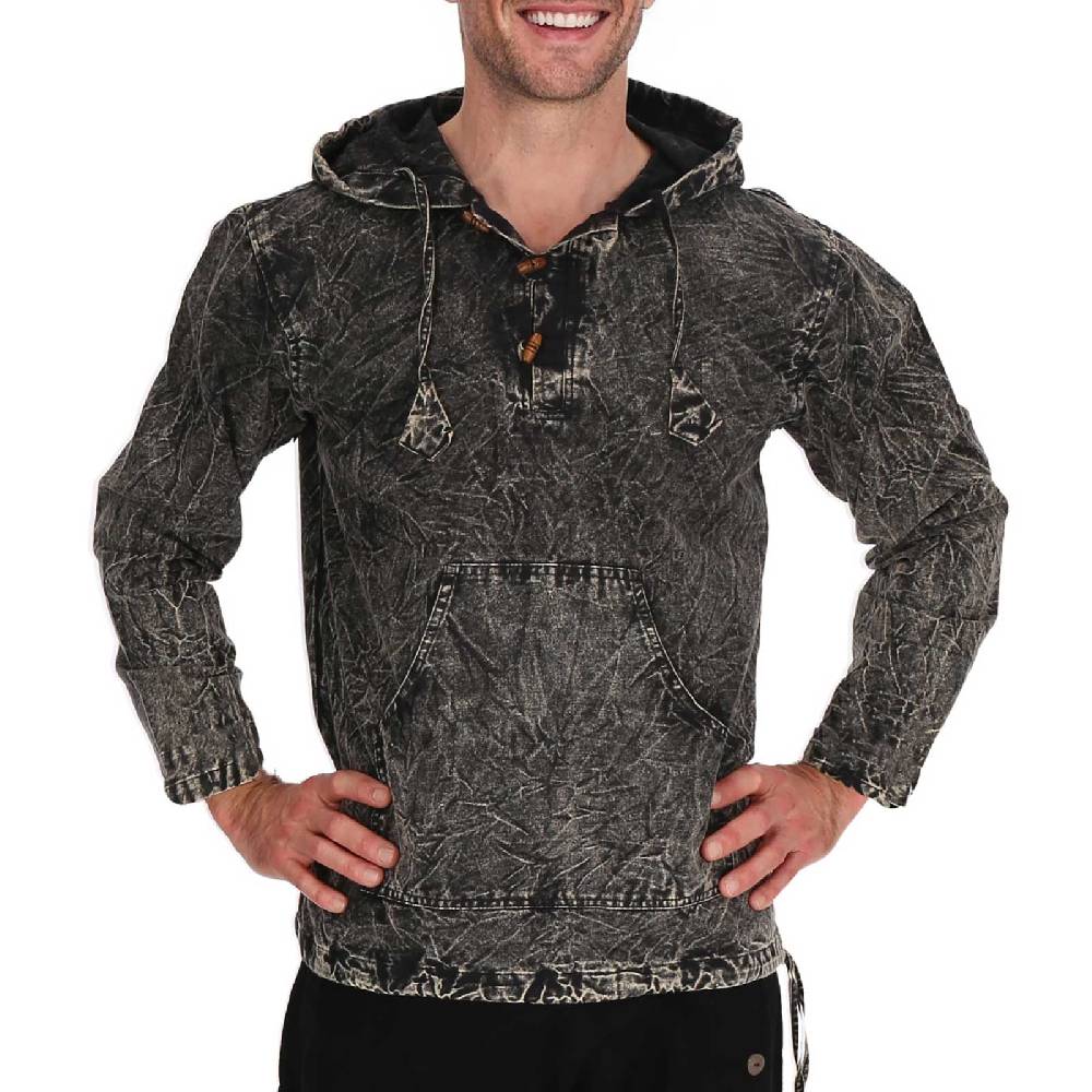 Kunst Und Magie Baja Hoodie Herren Alternativ Kapuzenpulli Stonewashed Gefüttert Nachhaltig Fair